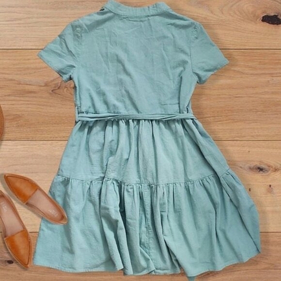 Ditsy Drop Waist flare Dress with waist belt- NWOT- Size small - Picture 4 of 16